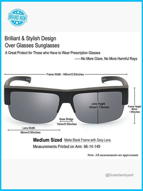 Polarized Fit Over Glasses Sunglasses Retro Classic Style UV Protection